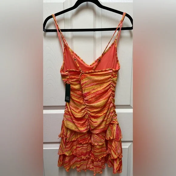 🧡 NWT! Orange Lettuce Trim Dress - Picture 6 of 7